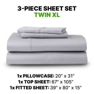 Sheet Set Luxurious Supima, Wrinkle Resistant, Breathable, With 2 Ghostgrip Band