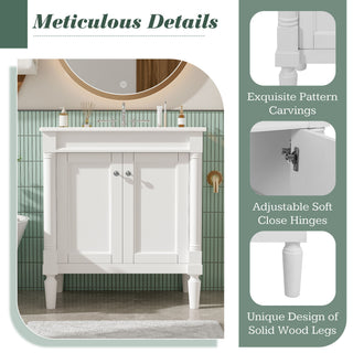 Bathroom Vanity Cabinet With Sink, Soft Close Doors, Storage Cabinet