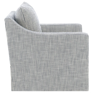 Merced - Upholstered Sloped Arm Accent Swivel Chair With 360 Degree Swivel Base - Gray