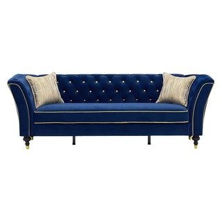 3 Person Sofa With Deep Seat, Tufted Backrest