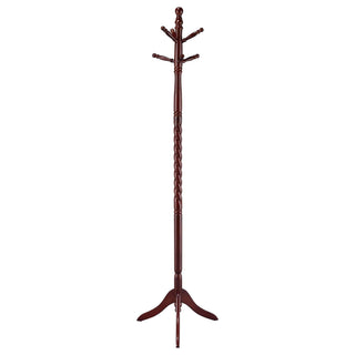 Coat Rack With Post Traditional Entryway Organizer With 6 Hooks - Brown