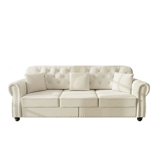 Upholstered Sofa Set With Nailhead Trim And Rolled Armrests, Includes Pillows