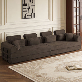 Modern L-Shape Modular Sectional Sofa, Compressed Design