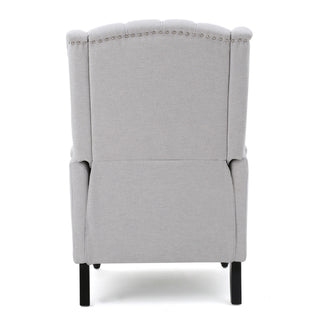 Armchair Recliner With Pushback Mechanism And Wingback Design