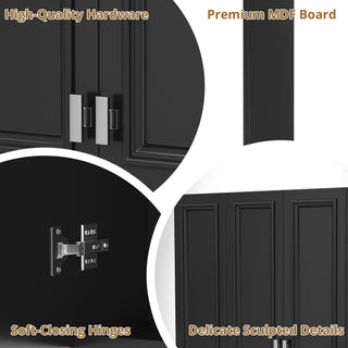 Wall Mounted Bathroom Cabinet With 5 Adjustable Shelves