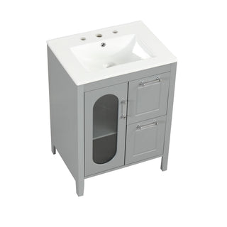 Modern Bathroom Vanity With Sink, Cabinet With 2 Drawers And Door, Adjustable Shelf