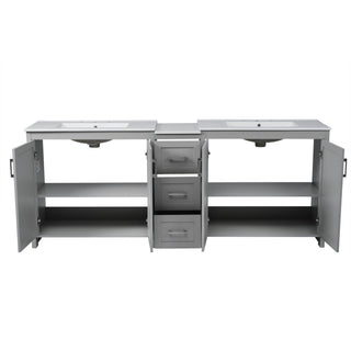 Double Sink Bathroom Vanity With Quartz Countertop
