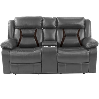 Modern Reclining Loveseat With Console, Cup Holders, Storage