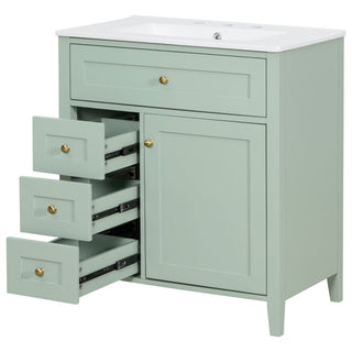 Modern Bathroom Vanity With Sink, 3 Drawers And Adjustable Shelf