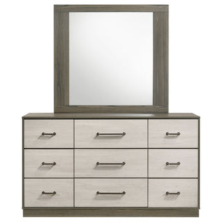 Edmondson - 9 Drawer Dresser With Mirror - Natural / Gray