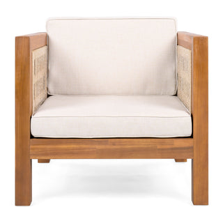 Outdoor Club Chair & Rope Arm And Cushions