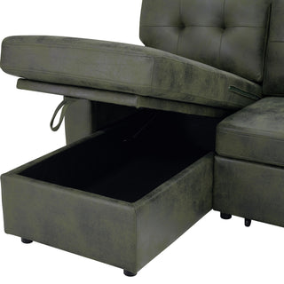 Convertible Sectional Sofa Bed With Pull Out Sleeper And Storage