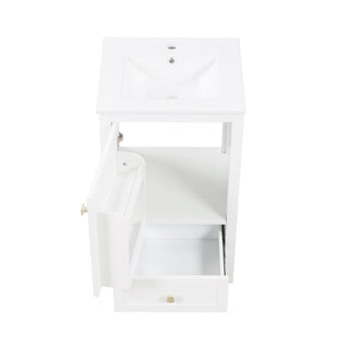 Bathroom Vanity With Sink, Soft Closing Cabinet Door, Storage Rack And Drawer