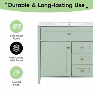 Bathroom Vanity With Sink, Cabinet With 3 Drawers And Adjustable Shelf