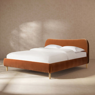 Roman - Curved Headboard Upholstered Platform Bed