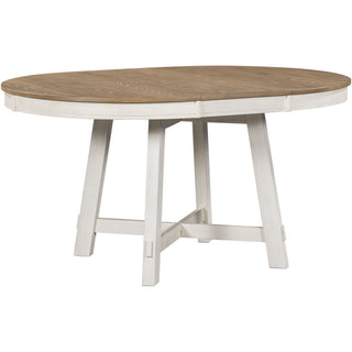Round Extendable Dining Table Set With 4 Upholstered Chairs