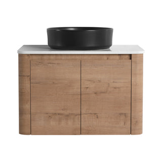 Wall Mounted Bathroom Vanity & Art Sink & 1 Soft Close Door
