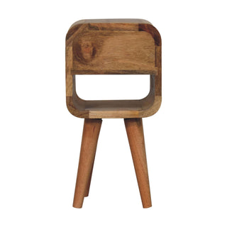 Mini California Curved Nightstand Wth Lower Slot