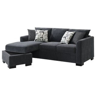 Pacheco - Upholstered Sleeper Sectional Chaise Sofa With Pocket Coils And Reversible Cushions - Dark Gray