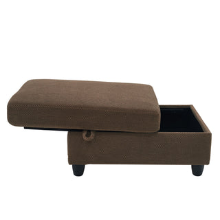 Accent Chair With Storage Ottoman, Reclining Single Chaise Lounge With Cupholders And USB, C Ports