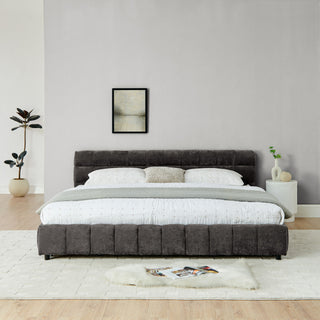Modern Platform Bed Frame With Thick Fabric