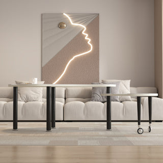 Rotatable Cocktail Table With Solid Legs, 360 Degree Rotating