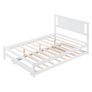Platform Bed With Adjustable Trundle