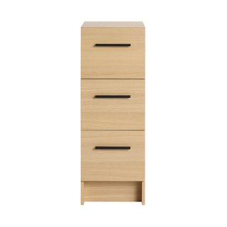 Slim Freestanding Bathroom Storage Cabinet, 3 Drawers - Light Oak