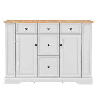 Sideboard Buffet Cabinet With 5 Drawers, 2 Cabinets, Adjustable Shelves