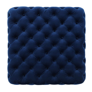 Modern Glam Ottoman With Upholstery And Button Tufted Design