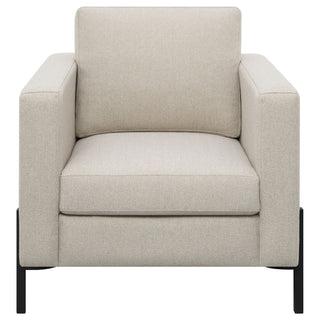 Schwan - Upholstered Track Arm Accent Chair - Oatmeal