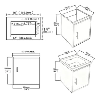 Floating Bathroom Vanity Combo, Wall Mounted Cabinet With Sink & Soft Close Doors For Small Bathrooms