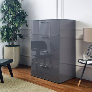 Bliss - Glossy 4 Drawer Jumbo Chest With Extra Deep Storage