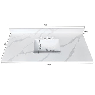 Bathroom Vanity Top With Undermount Sink, 3 Pre Drilled Holes