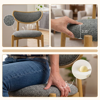 Upholstered Dining Chairs With Dual Post Back Support For Dining Room (Set of 2)
