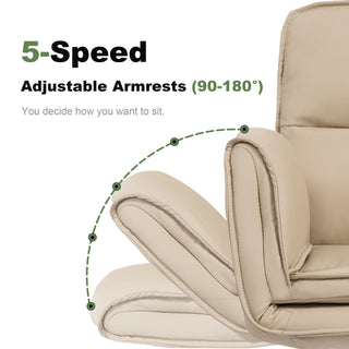 Criss Cross Swivel Desk Chair With Adjustable Armrests & Wheels For Home Office
