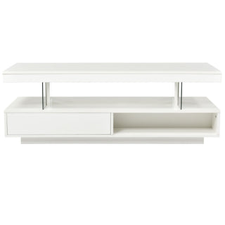 LED Coffee Table With 2 Drawers And Display Shelves