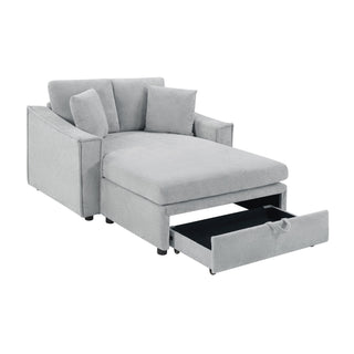 Modern Chaise Sofa With Hidden Storage For Living Room