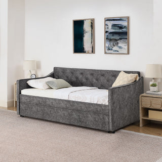 Daybed With Pop Up Trundle And USB Charging Armrest