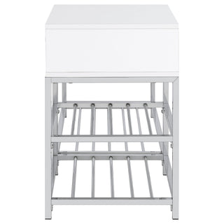 Yesler - 1 Drawer Storage Bench - Glossy White
