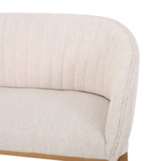 Mid Century Modern Loveseat With Channel Stitched Backrest