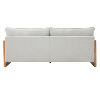 Modern 3 Seater Sofa With Wood Armrests