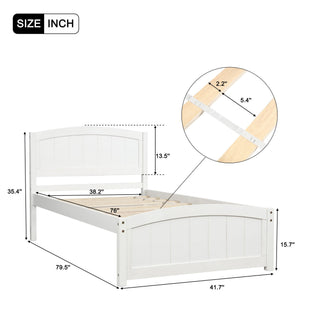 Platform Bed & Headboard, Footboard And Wood Slat Support