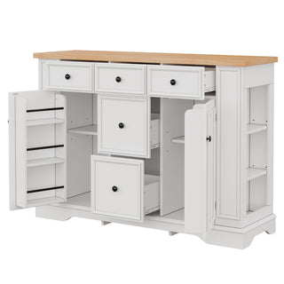 Sideboard Buffet Cabinet With 5 Drawers, 2 Cabinets, Adjustable Shelves