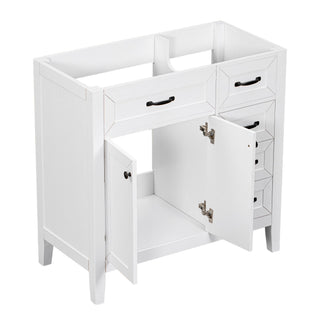 Modern Bathroom Vanity Base Only, 2 Doors And 3 Drawers