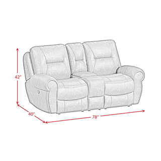 Topeka - Loveseat With Console, Hidden Cups - Rocky Brown