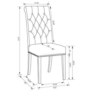 Tufted Rolled Backrest Side Chairs (Set of 2)