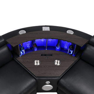 Nova - Sectional With Bluetooth Speaker, LED And Lifting Wine Cabinet