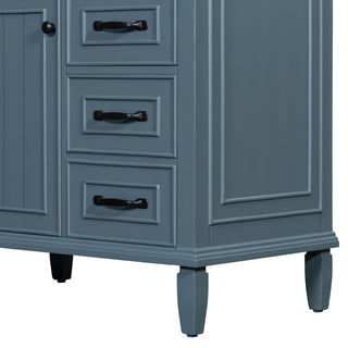 Bathroom Vanity With Sink Top, Flip Drawers, Adjustable Shelf