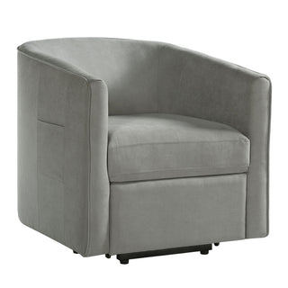 Power Lift Recliner Barrel Shape Reclining Chair With Footrest And Side Pocket